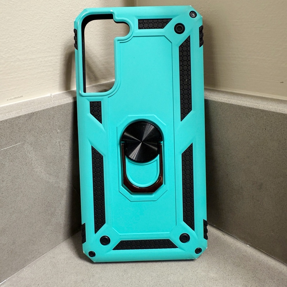 Teal/Green Androgate Case For Samsung Galaxy S22+ Plus with Metal Ring Holder